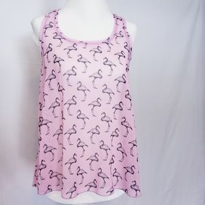 Aeropostal Pink Sheer Flamingo Sleeveless Top